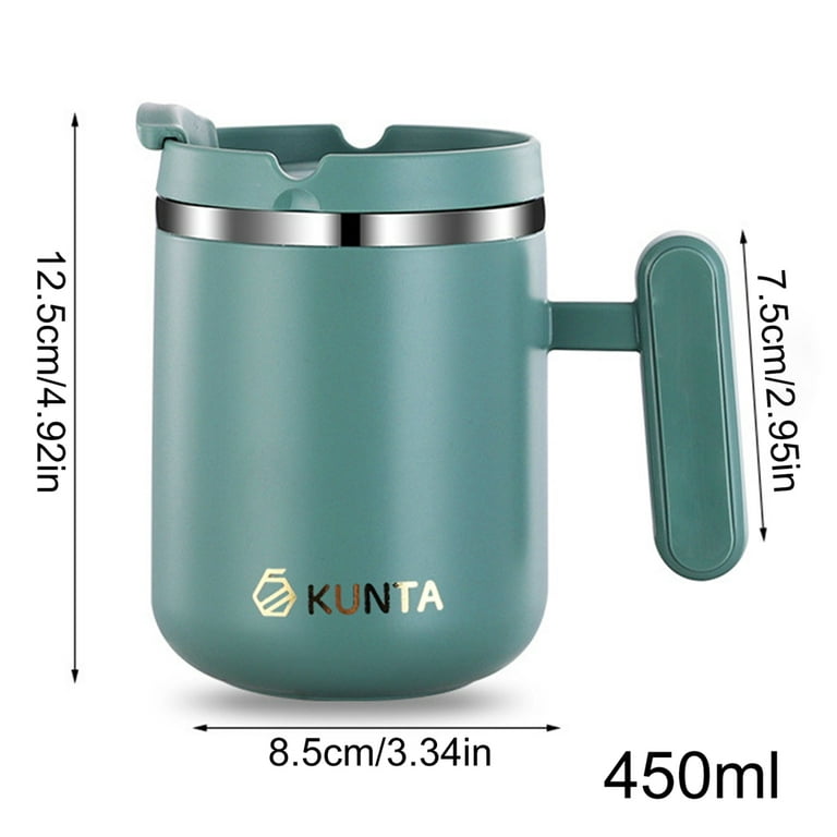 15 oz Insulated Coffee Mug with Handle,Double Walled Stainless Steel Vacuum Coffee Tumbler Cup,Keeps Beverages Hot or Cold,with Lid Leakproof