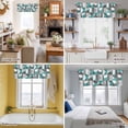 thumbnail image 5 of Teal Green Grey Valance Curtain Nordic Retro Medieval Window Valances Rod Pocket Short Curtains Window Treatments for Kitchen Bedroom Bathroom Laundry 42" x 18", 5 of 9