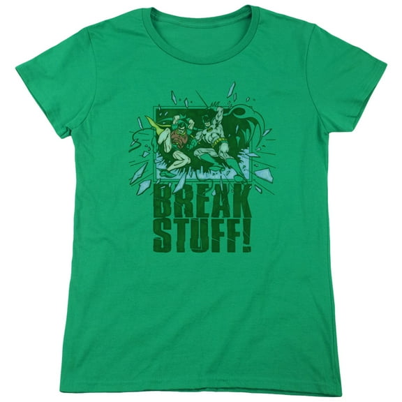DC Comics Break Stuff S/S Women's T-Shirt Kelly Green