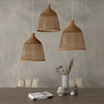 thumbnail image 5 of Ozarke Bohemian Rattan Bamboo Pendant Light Fixture, Hanging Lamp for Living Room, Dining Room & Kitchen, 5 of 6
