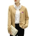 thumbnail image 2 of Cardigan Femme Automne Col Rond Chandail Rose Chat Broderie Personnage Sanrio Imprimé Simple Boutonnage Manches Longues Cardigan FJH, 2 of 7