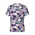 thumbnail image 5 of Vsdgher Plaid Flamingo Print Men's Dry Fit Mesh Athletic Shirts Moisture Wicking Tennis T-Shirt Tops, 5 of 9