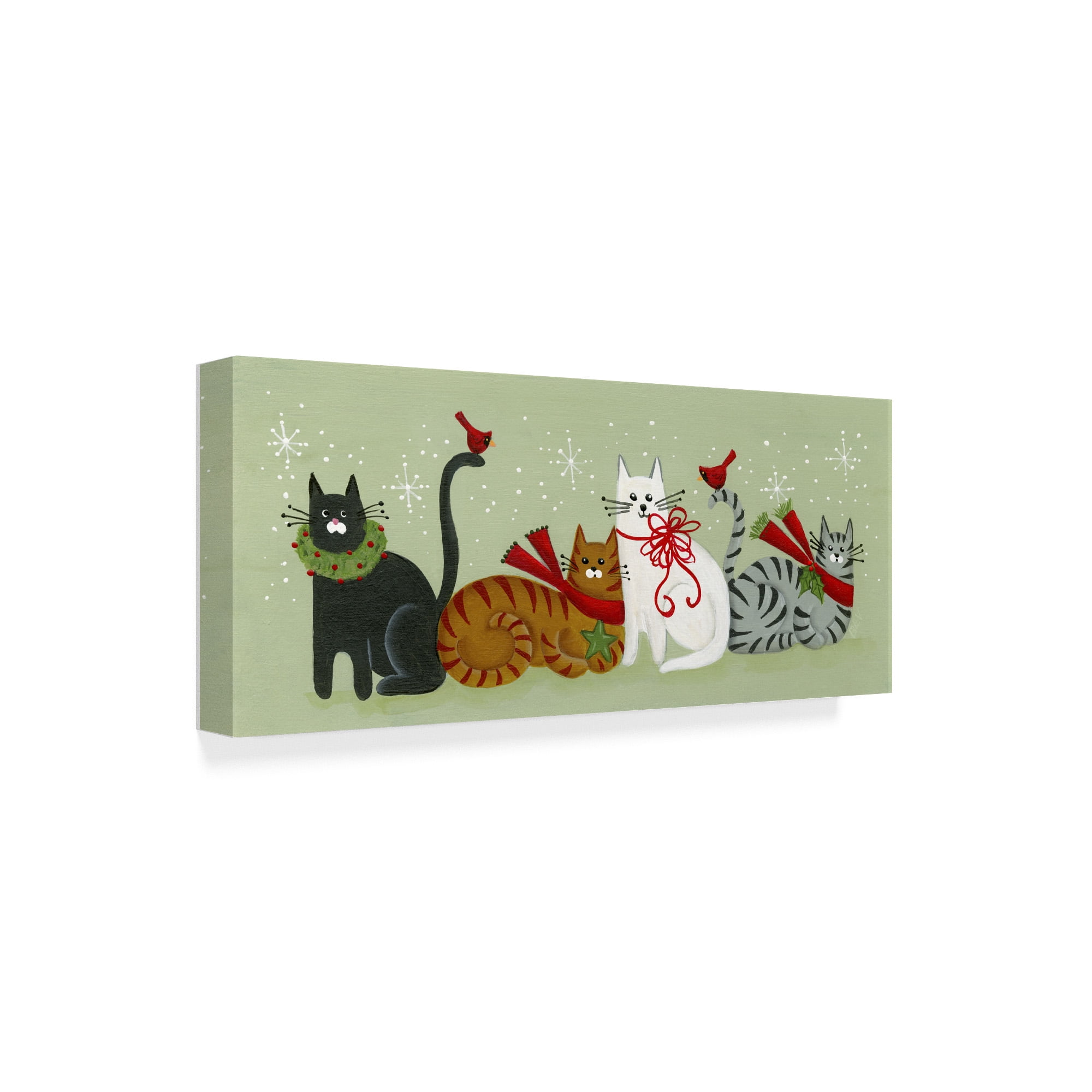 Trademark Fine Art 'Four Christmas Cats' Canvas Art by Beverly Johnston