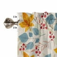 thumbnail image 5 of Valances for Windows Fall Blue Leaves Gold Maple Rod Pocket Cafe Window Treatments Valance Curtains for Kitchen Bathroom Laundry Basement Windows 42"x12", 5 of 6