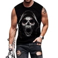 thumbnail image 2 of adaychics Men Skull Tank Top Gothic Novelty Graphic Tank Top Sleeveless Workout Shirt for Streetwear Holiday Party, 2 of 7