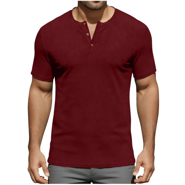Usted Es Más Que una Prueba de Puntuación Estilo de Camisa Casual de Color Sólido Botón de Manga Corta Cuello Redondo Blusa, Hombre Casual de Manga Corta Botón Abajo Camisas Suéter