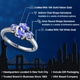 thumbnail image 2 of Gem Stone King 10K Two Tone Gold Blue Tanzanite Engagement Ring for Women | 1.76 Cttw | Oval 8X6MM | Gemstone December Birthstone | Size 9, 2 of 6