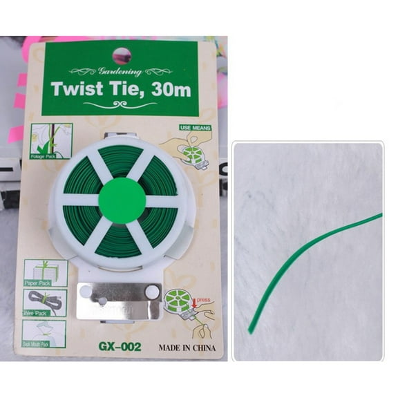 Twist Ties: 30m Plastic Coated Wire to Tie Garden Plant or Office Cable with Convenient, Built-in Cutter With Self Cutter Plastic Coated Wire Tie Wire DIY Flower Bracket