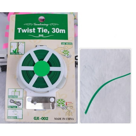 

Purowzwe With Self Cutter Plastic Coated Wire Tie Wire DIY Flower Bracket With Green 30M/50M