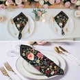 thumbnail image 2 of Cloth Napkins Set of 4 - 20x20 Inches, Watercolor Flowers Washable Reusable Table Napkins, Farmhouse Floral Vintage Black Soft & Absortbent Dining Napkin for Party Wedding Hotel Restaurant, 2 of 8