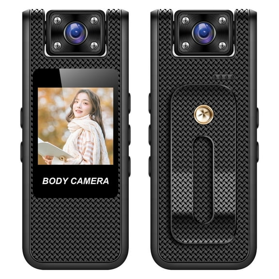 Mini Body Camera with Audio&Video Recording -4K 64GB WIFI HD Night Vision Cycling Recorder -180°Rotatable Lens,Loop Recording Worn Cams - for Personal Travel, Walking, Law Enforcement Outdoor Cams