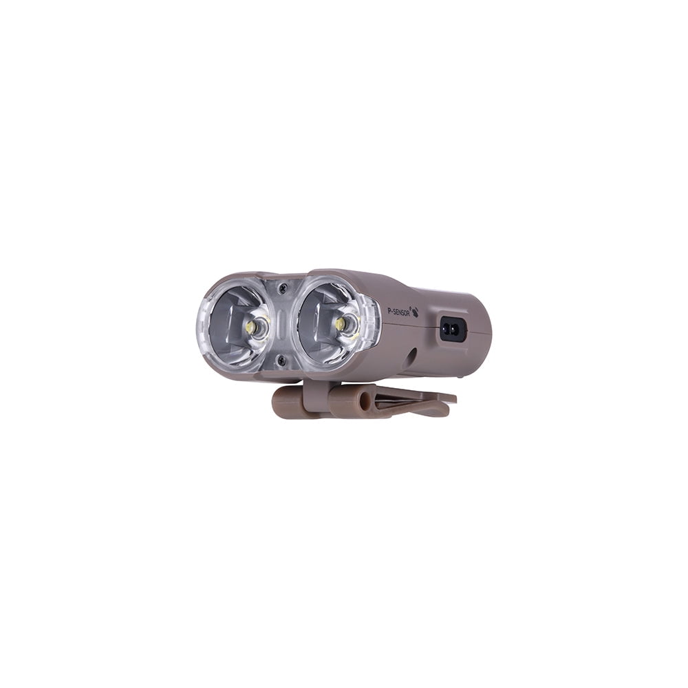 Claymore Capon 120H (Tan) - LED Rechargeable Clip-On Cap Headlamp, Lightweight Hat Light for Camping, Running, Hiking, Emergency & Industrial Use, Waterproof, USB-C, Up to 45 Hours of Battery Life.