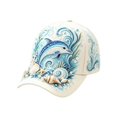 thumbnail image 2 of 3D Ocean Creatures Embroidery Cap, Adjustable Cotton Baseball Cap, Raised Embroidered Sea Animal Hat for Beach Travel,One Size, 2 of 6