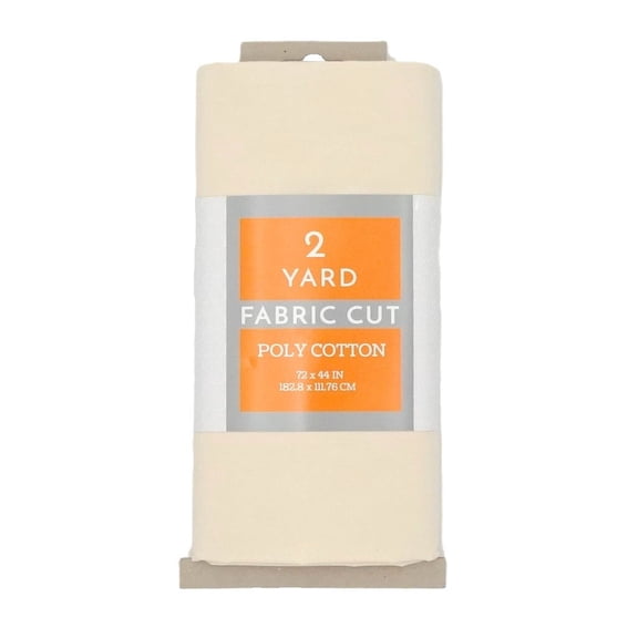 Shason Textile 2 Yard Cut Poly Cotton Fabric, Linen, 44" Wide for Craft & Quilting Projects