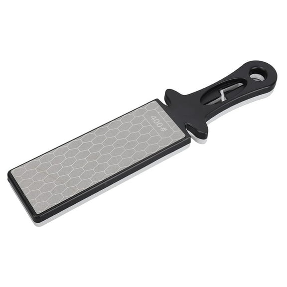 Diamond Sharpening Stone,400/1000 Grit Handheld Double-Sided Diamond Sharpener 5 in 1 Honeycomb Surface Knife Sharpener Plate Whetstone with Ceramic & Tungsten Steel Scissor Slot,Black