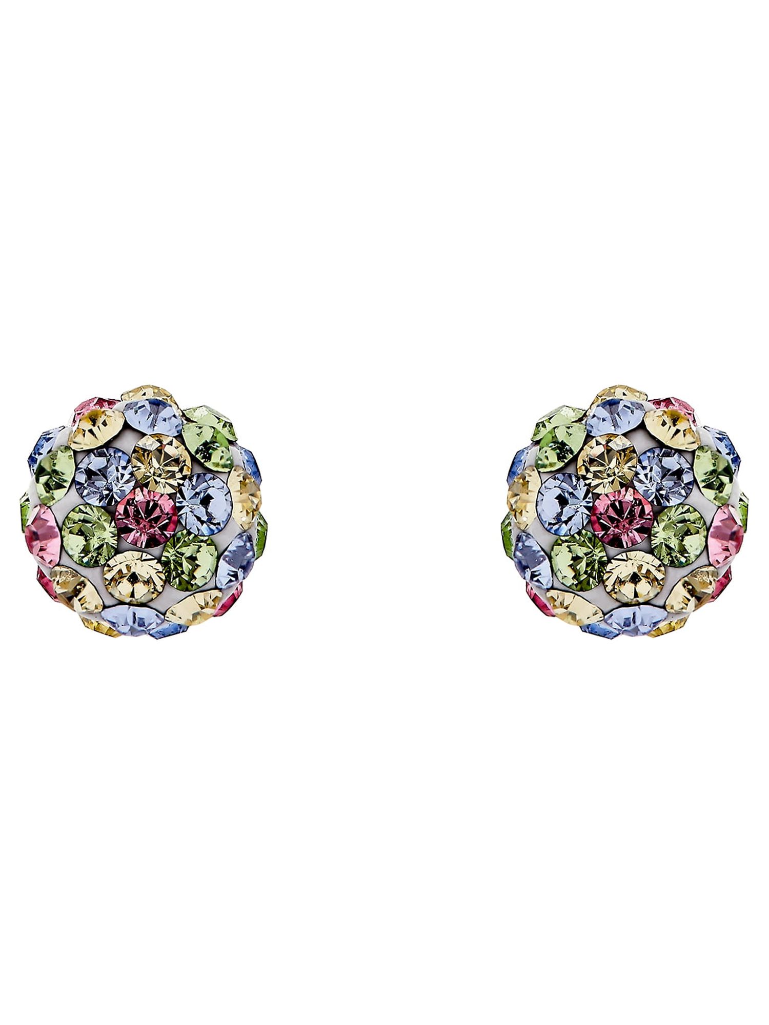 Brilliance Fine Jewelry Girls' Pastel Crystals 4.8MM Ball Earrings in 10K Yellow Gold - image 2 of 4