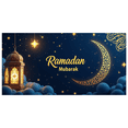 thumbnail image 2 of LUUFILx Ramadan Mubarak Wall Banner Crescent Moon Starry Night Backdrop Decorative Lantern Party Supplies Photography Props Festival Celebration Decorations, 2 of 8