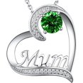 thumbnail image 1 of RV Joyería para el día de la madre, regalos para mamá, collar para mamá, colgante de corazón de Plata de Ley 925, joyería con piedras natales, regalos de cumpleaños para madre Rojo Verde, 1 of 1