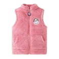 thumbnail image 3 of Sherpa Vest Jacket Toddler Kids Coral Fleece Sleeveless Zipper Teddy Coat with Pocket Collared Winter Boys Girls' Clothing, Pink, 4 Years, 3 of 7