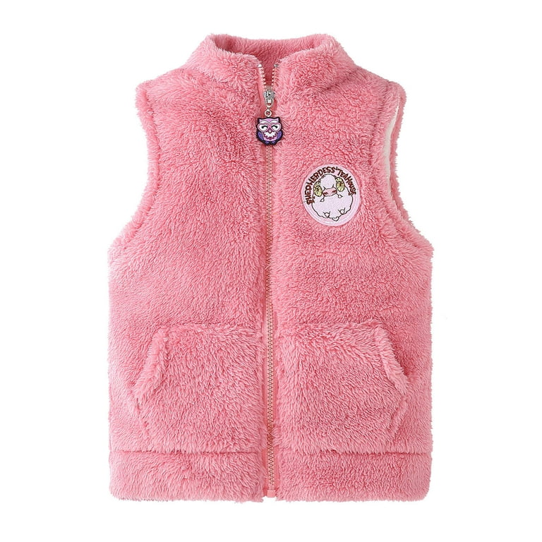 skpabo Toddler Baby Boy Girl Plush Vest Fall Winter Warm Fur
