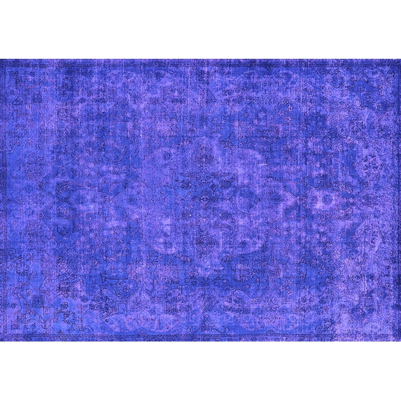 Ahgly Company Indoor Rectangle Oriental Purple Industrial Area Rugs, 7' x 10'