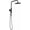 Matte Black, variant on Aquarius 8-in Rain Showerhead Shower System with Pivoting Shower Arm and Magnetic Handshower Holder Chrome