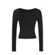 thumbnail image 5 of TaTaai Women's crew neck long sleeve T-shirt, solid color, backless design, cropped slim fit, casual stylish, soft stretchy fabric, ideal for daily outings & casual gatherings Gift, 5 of 8