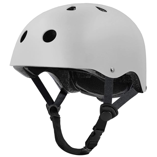Tourdarson Casque de Planche à Roulettes Résistance aux Impacts Ventilation pour Jeunes et Adultes (Blanc, Grand)