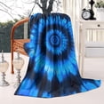 thumbnail image 2 of Blue Tie Dye Spiral Pattern Blanket,Comfortable Soft Flannel Throw Blanket,All Season,Warm Lightweight Blankets for Sofa Bed Couch Living Room Chair,50"x60", 2 of 4