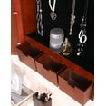 thumbnail image 5 of Proman Products Venice Wall Mount Jewelry Armoire, Jewelry Cabinet, Jewelry Storage WM17230 with Photo Frame, Mirror, Drawers, 16"W x 23"H x 4.75"D, Dark Mahogany, 5 of 7