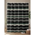 thumbnail image 4 of Fsddascl Black Green Beige Shower Curtain Set - Small 36" x 72" Washable Bathtub Curtain with 12 Hooks, Boho Farmhouse Vintage Abstract Striped Waterproof Fabric Stall Shower Curtains for Bathroom, 4 of 6