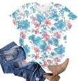 thumbnail image 4 of Tops de Ajuste Suelto para las Mujeres Impreso Manga Corta Suéter Camiseta Cuello Redondo Blusa Casual, Top de Moda para el Uso Diario Y las Salidas, 4 of 6