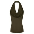 thumbnail image 3 of Doublju Womens Sleeveless Halter Neck Draped Blouse Tops (Female Plus Size Available), 3 of 5