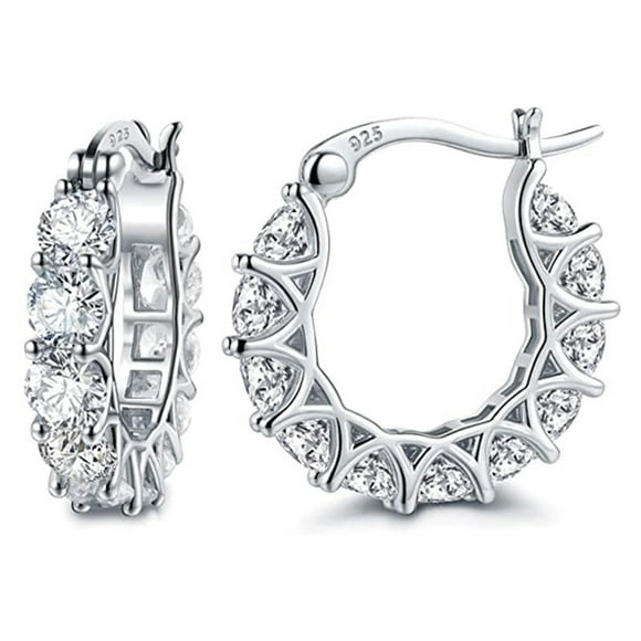 FcBaudy Earrings for Women, Gifts for Women French Full-studded Temperament Women's Lace Earrings Wedding Gift Dating Fake Diamond Earrings earrings earrings