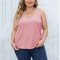 thumbnail image 6 of TDYHUAO Plus Size Tank Tops for Women Ribbed V Neck Sleeveless Shirt Solid Color Oversized Basic Summer Casual Trendy Tanks, 6 of 7
