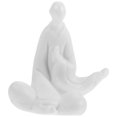 thumbnail image 1 of Miangastore White Ceramic Monk Figurine for Decor Creative No Face Buddha Design Easy to Maintain 3.5 Inches, 1 of 9