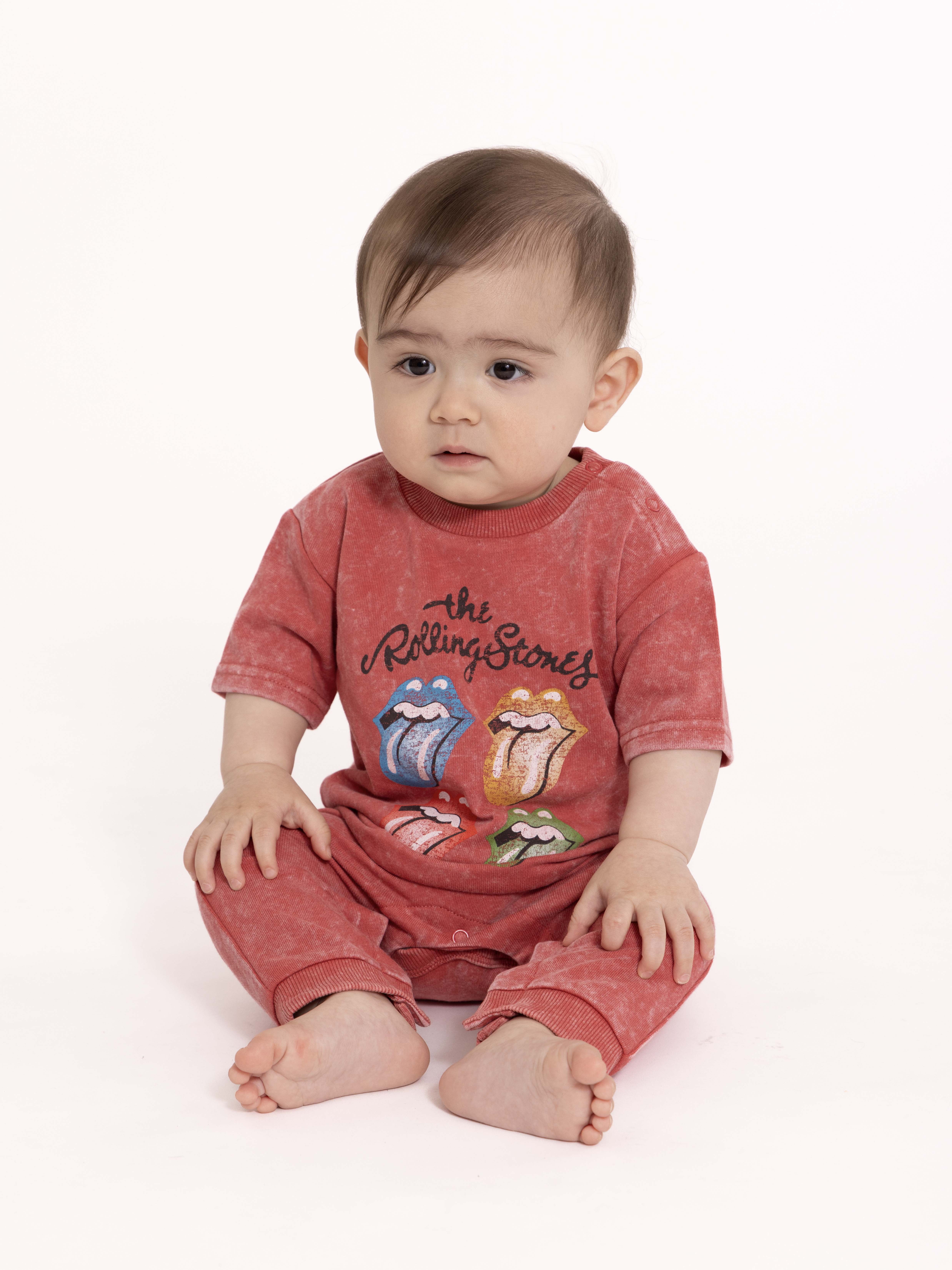 Rolling Stones Baby Boys Graphic Mineral Washed Romper, Sizes 0/3 Months-24 Months