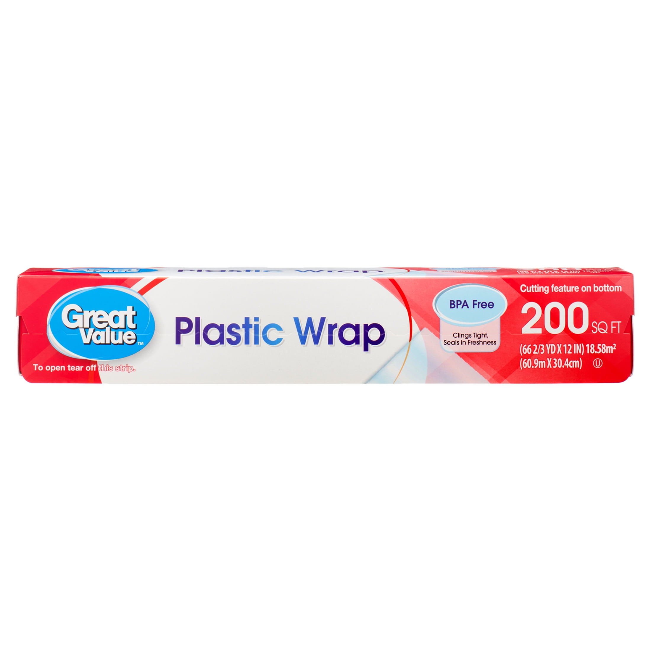 Great Value Plastic Wrap, 200 sq ft