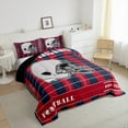 thumbnail image 3 of Erosebridal Rugby Sport Bedding Sets Full with Comforter,New Encland Duvet Insert,American Football City Comforter Sets Full Size,Ultra Soft Room Decor Reversible,3pcs, 3 of 7