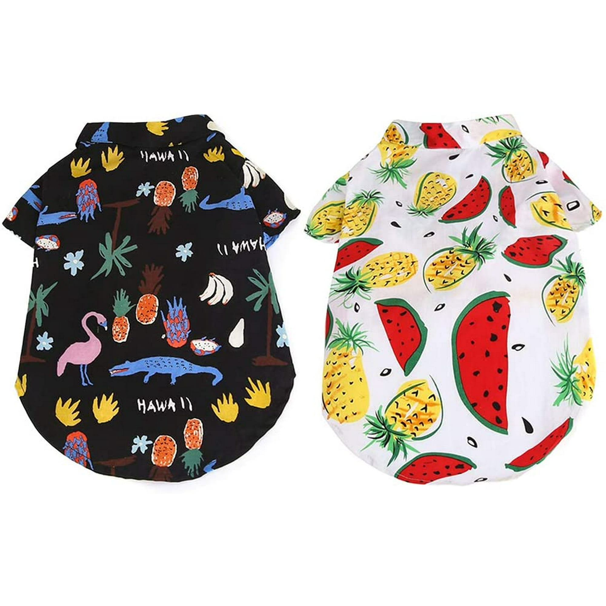 2 Pieces Dog Hawaiian Shirt Dog Shirt for Small Dogs Dog Shirts for Medium Dogs Boy Dog Clothes Dog T Shirt Cat Outfit for Dachshund Chihuahua Costume Puppy Dog Apparel Large