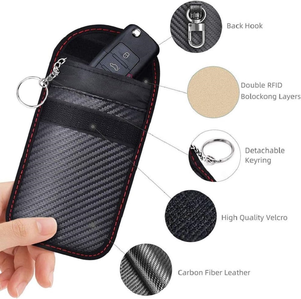 Car Key Box Keyless Go Protection, Car Key Anti-Theft Faraday Box and 2 Pack Faraday Bag,Signal Blocker Bag