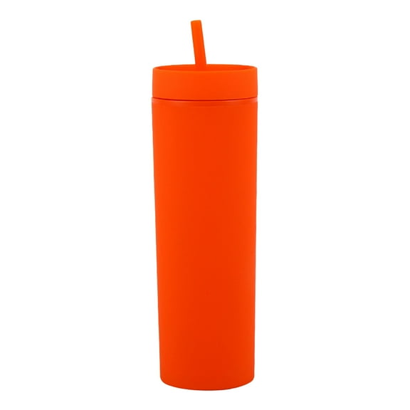16 Oz Tumbler with Lid & Straw - Double Clear Plastic Cup, Leak-Proof, Multiple Colors, Ideal for Drinks, Gift for Holidays