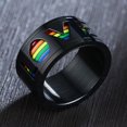 thumbnail image 2 of Rainbow Stainless Steel Mens Ring Sizes 7 8 9 10 11 12 Band Jewelry Durable everyday wear with modern look now, 2 of 7