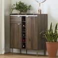 thumbnail image 1 of South Shore Hype Buffet with Wine Storage, in Natural Walnut and Faux Carrara Marble, 1 of 16