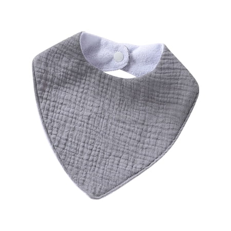 Cotton Drool Bibs Baby Triangle Bandana Bib Infant Muslin Bibs Soft Absorbent Feeding Teething Bibs Saliva Towel Gray