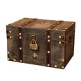 thumbnail image 2 of Caja de almacenamiento vintage, cofre del tesoro pirata, decoración del hogar, joyería coleccionable antigua SG, 2 of 8