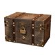 thumbnail image 2 of Caja de almacenamiento vintage, cofre del tesoro pirata, decoración del hogar, joyería coleccionable antigua SG, 2 of 8