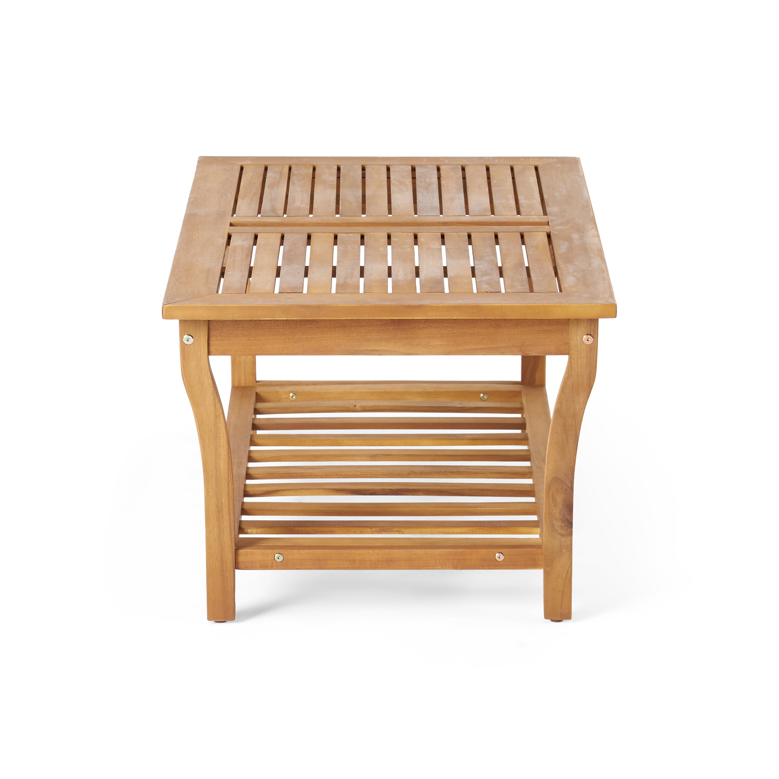 Cascada Outdoor Modern Acacia Wood 8 Seater Chat Set with Cushions, Brown Patina and Cream