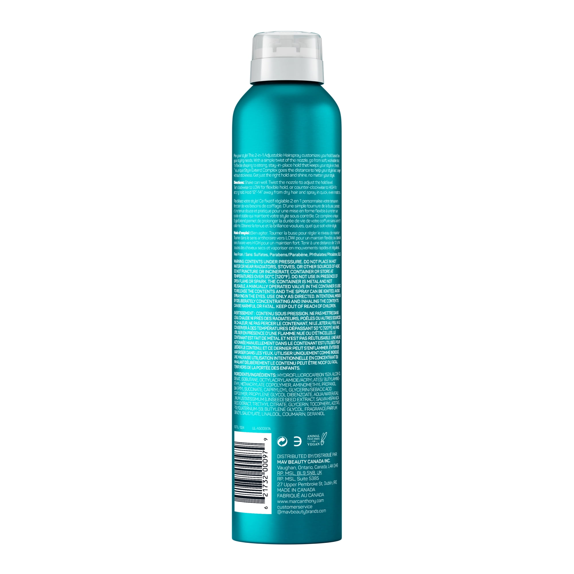 Marc Anthony True Professional Style Flex 2-in-1 Adjustable Hairspray, for All Hair Types, 9.5 oz