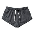 thumbnail image 7 of Yuncity Men Shorts Solid Color High Waist Elastic Thin Lightweight Drawstring Summer Running Jogging Sport Outdoor Daily Wear Men's Shorts Size M Grey, 7 of 7